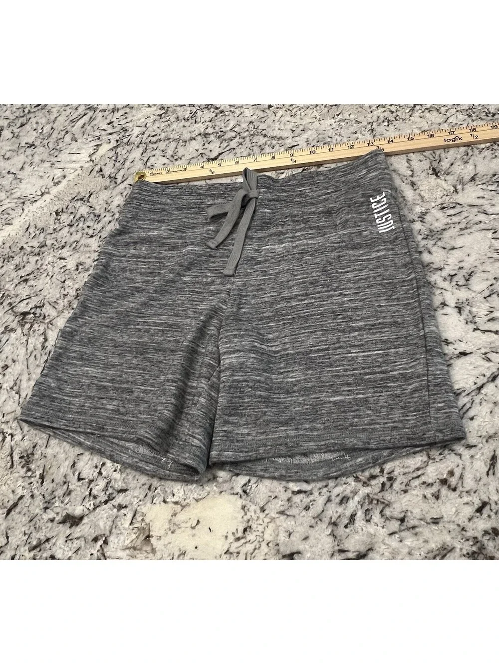 Justice Active Girls Gray Casual Shorts Size 14/16 Bermuda Drawstring